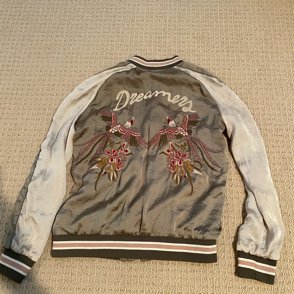 Unique satin bomber jacket